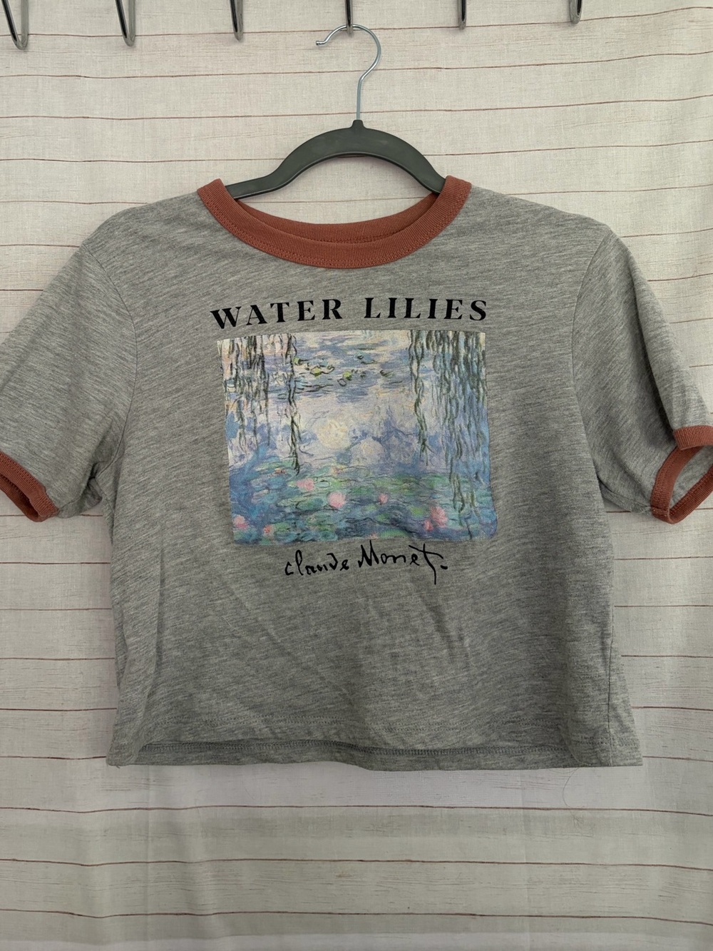 Mighty Fine Heather Gray Tee with Rose Trim